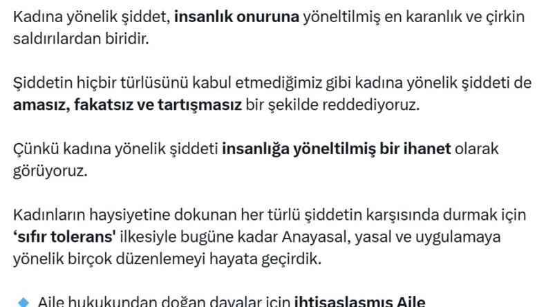 Bakan Tunç: Kadına şiddeti, insanlığa yöneltilmiş bir ihanet olarak görüyoruz