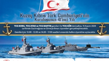 KKTC’nin kuruluş yıl dönümünde savaş gemileri ziyarete açık olacak