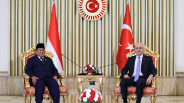 TBMM Başkanı Kurtulmuş, Endonezya Cumhurbaşkanı Subianto ile görüştü